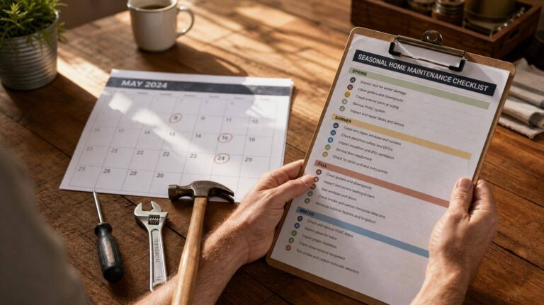Plano anual de manutenção residencial com checklist e ferramentas